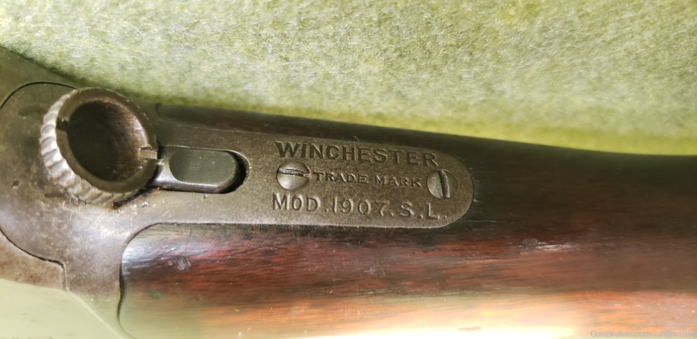 Winchester Model 1907 SL Semi Auto Rifle 351SL 20" Possibly First Year MFG.-img-3