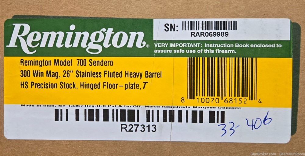 Remington 700 Sendero 300win 26" stainless Fluted barrel NIB -img-7