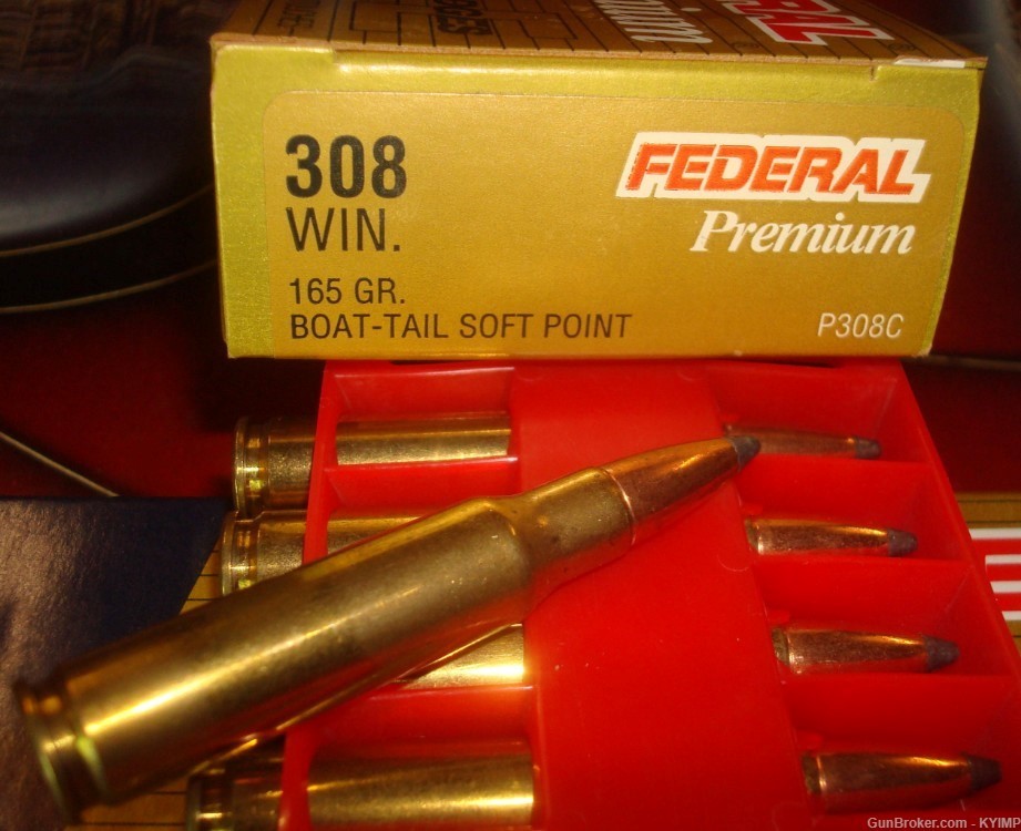 100 Federal Premium Match 308 BTSP 165 gr P308C New ammo-img-0