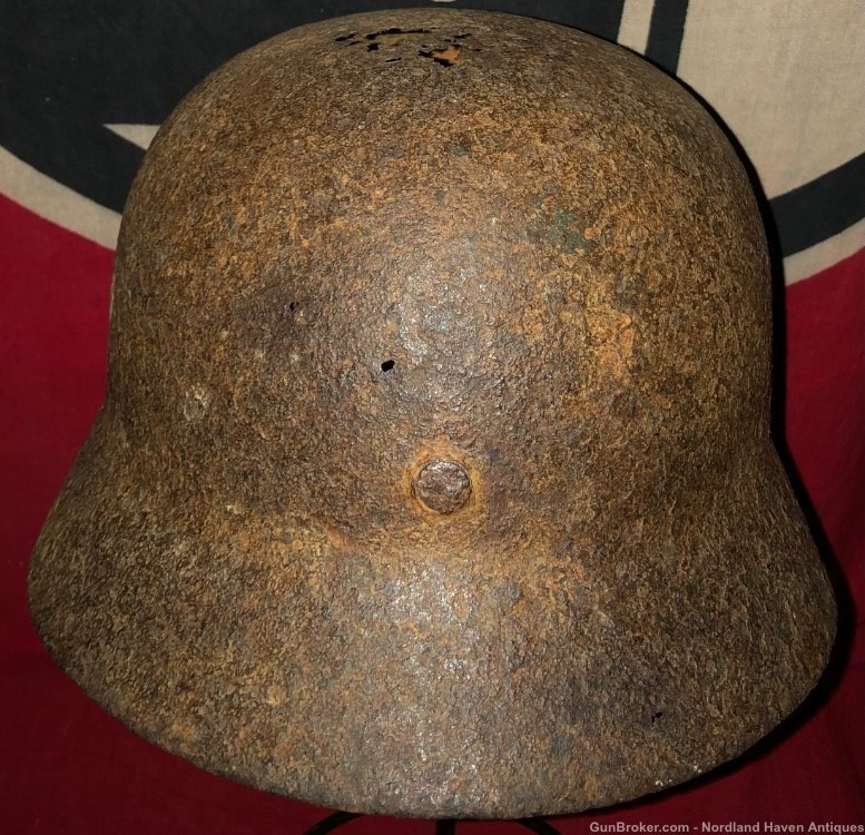Original WW2 German SD Heer Army Uniform Helmet Battlefield Excavation -img-4