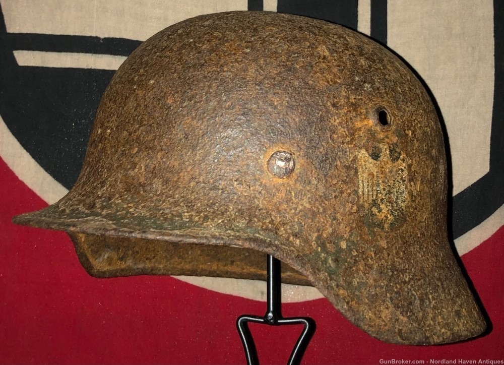 Original WW2 German SD Heer Army Uniform Helmet Battlefield Excavation -img-5