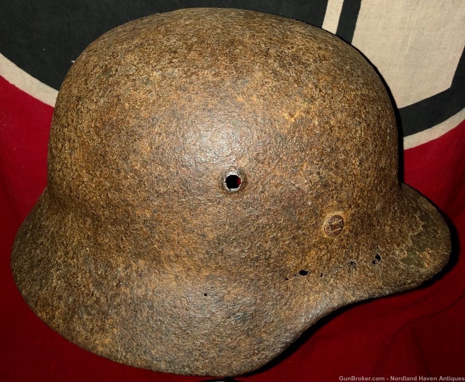 Original WW2 German SD Heer Army Uniform Helmet Battlefield Excavation -img-3