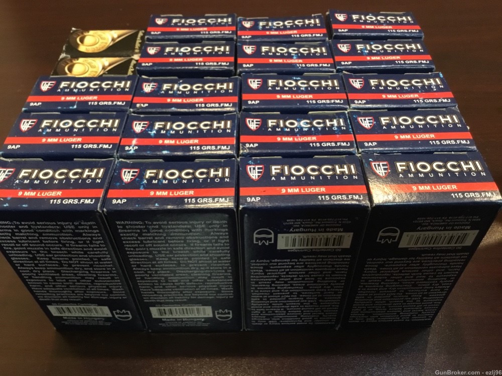 PENNY AUCTION FIOCCHI / SELLIER & BELLOT 9 MM LUGER 1000 rounds FMJ 115 GR-img-2