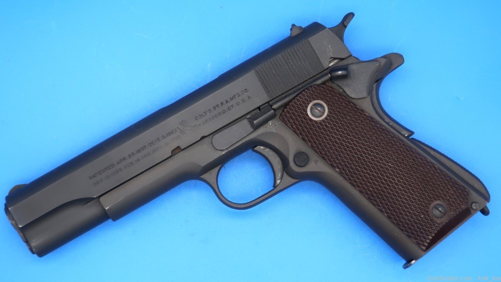 WW2 Colt 1911A1 45ACP US Army ca. 1943 Excellent Example Matching-img-2