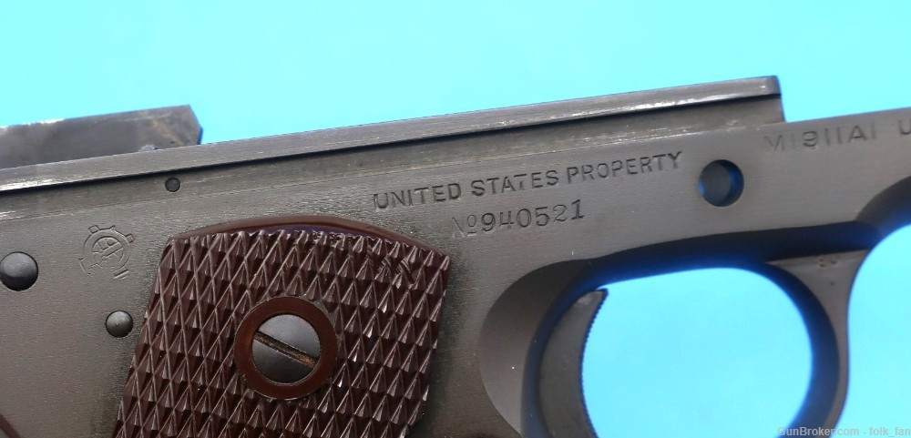 WW2 Colt 1911A1 45ACP US Army ca. 1943 Excellent Example Matching-img-34