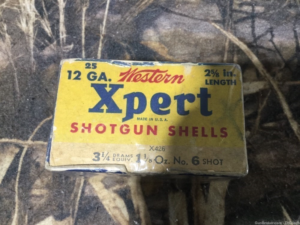 Vintage Western Xpert 2 5/8”  12 ga shotgun shell full box-img-1
