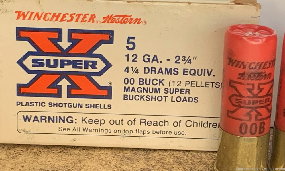 Winchester 12ga Super X 00 Buckshot, 2.75", 12 pellets, 5rds. X12B5.-img-3