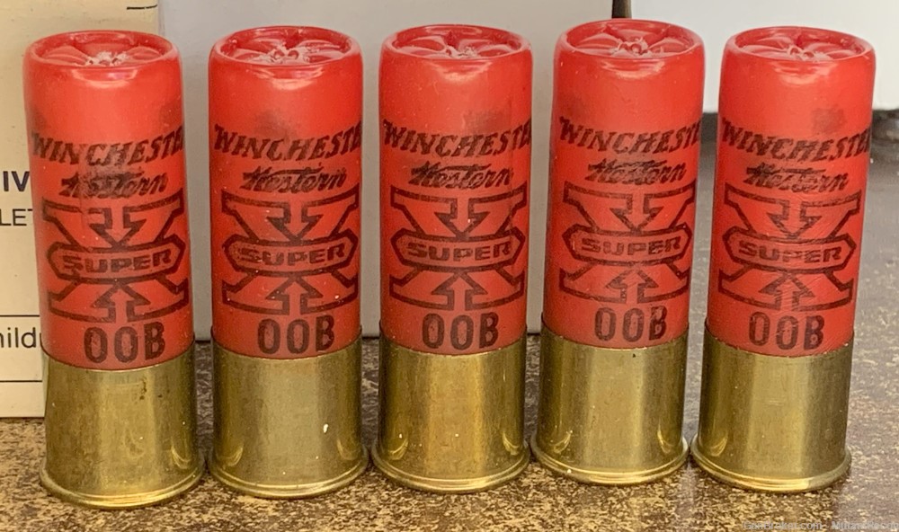 Winchester 12ga Super X 00 Buckshot, 2.75", 12 pellets, 5rds. X12B5.-img-1