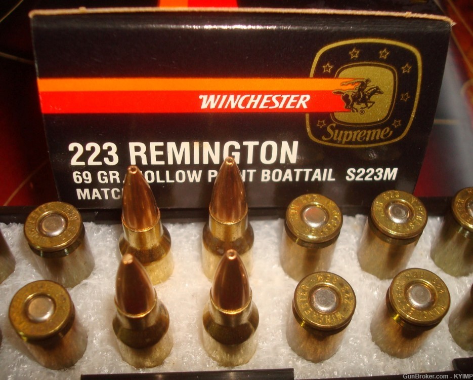 200 Winchester 223 BTHP 69 grain Factory NEW Ammo # S223M SUPREME MATCH -img-3