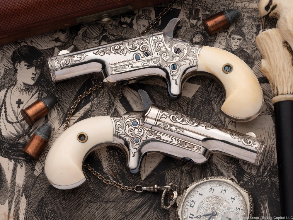 Colt Third Model Derringers Factory Engraved Consecutively Numbered Pair-img-0