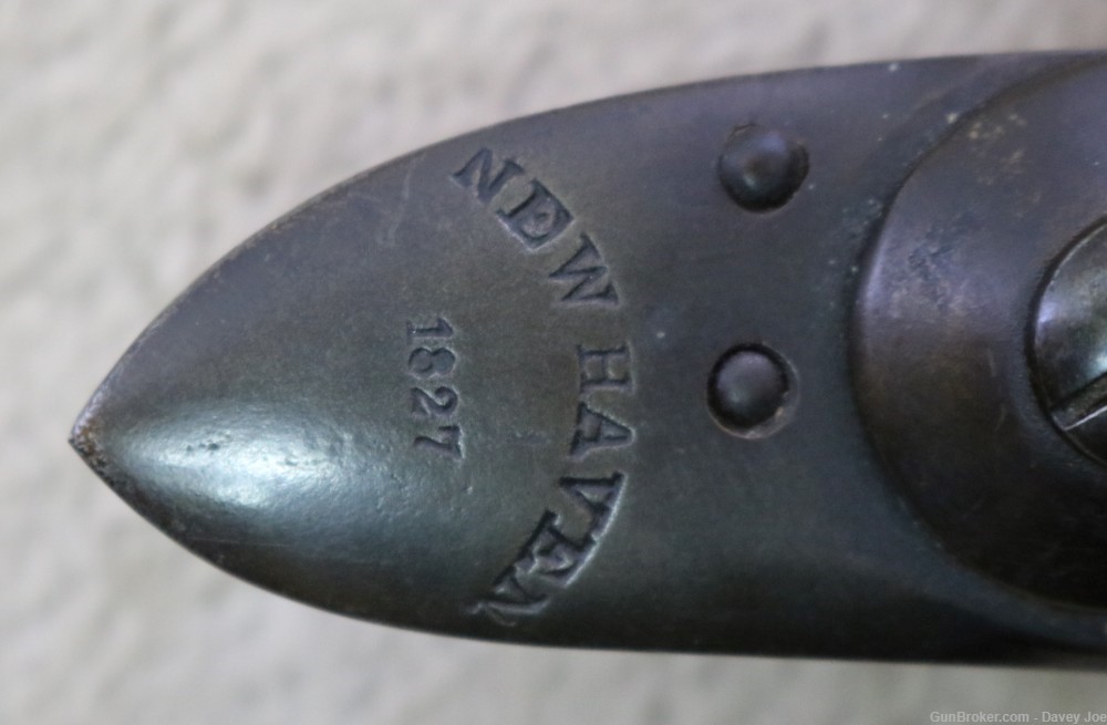 Original US Model 1816 musket percussion lockplate assembly P&EW Blake 1827-img-4