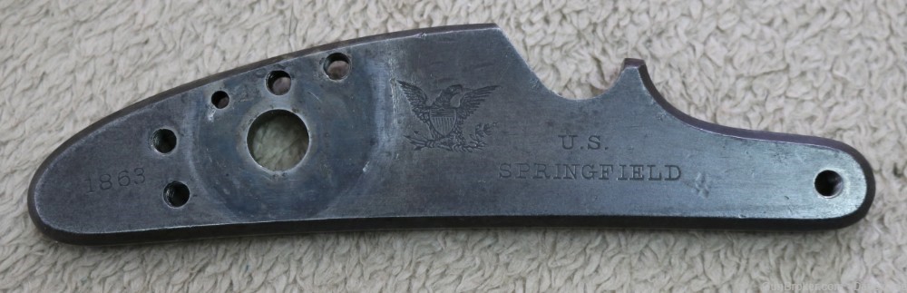 Very nice original 1863 Springfield musket lockplate-img-0