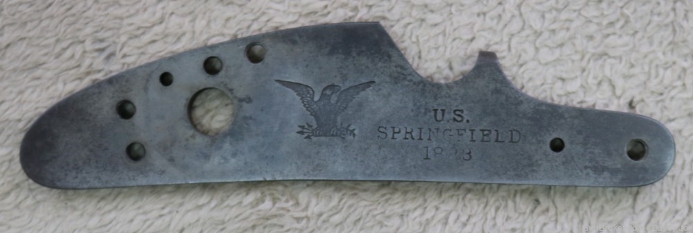 Mystery US Springfield trapdoor lockplate dated 1883-img-0