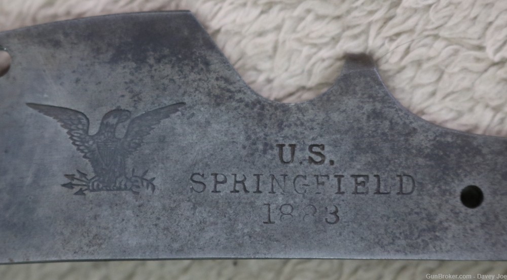 Mystery US Springfield trapdoor lockplate dated 1883-img-1