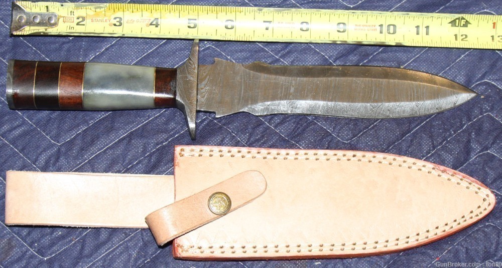 Louis Martin Handmade Damascus BONE DAGGER Knife 13 INCH-img-0
