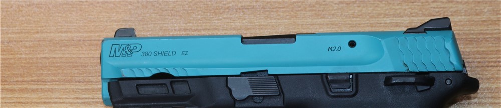 Smith & Wesson 380 Shield EZ M2.0 .380ACP 3 ¾" Box 2 Mag Turquiose Two Tone-img-7