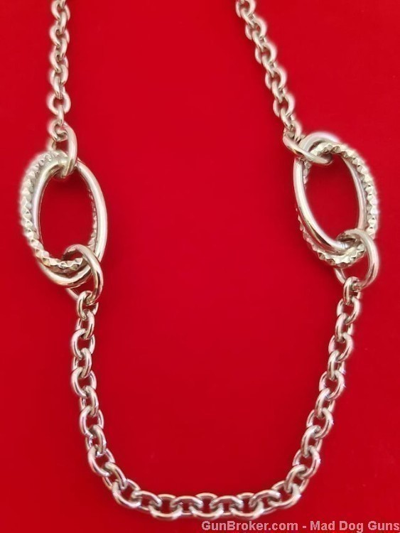 925 Sterling Silver Double Ovals Necklace.24"L. UNISEX. SS51. *REDUCED*-img-1