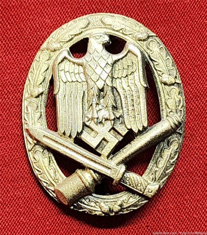 WW2 WWII German NSDAP 3rd Reich silver general Assault badge medal Vaulted!-img-0