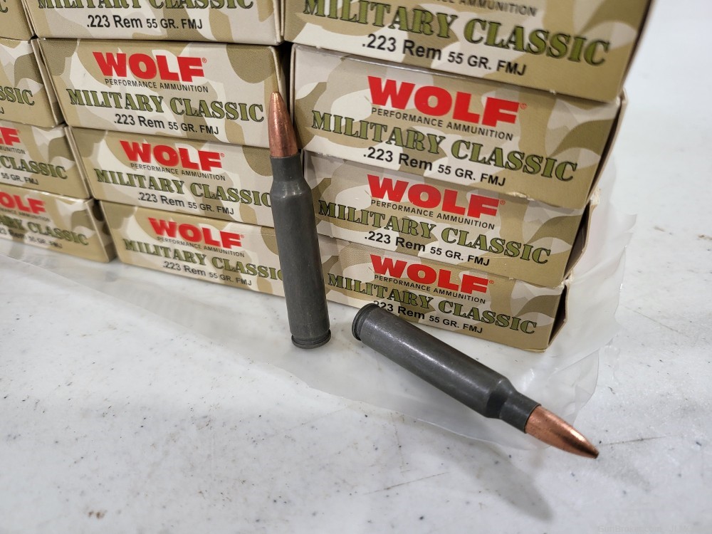 Wolf .223 Rem 500rds FMJ 55gr Non Corrosive Boxer Primed -img-3