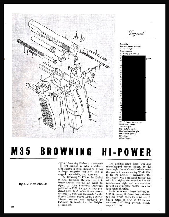 BROWNING M-35 Exploded Parts List 2pg Article-img-0