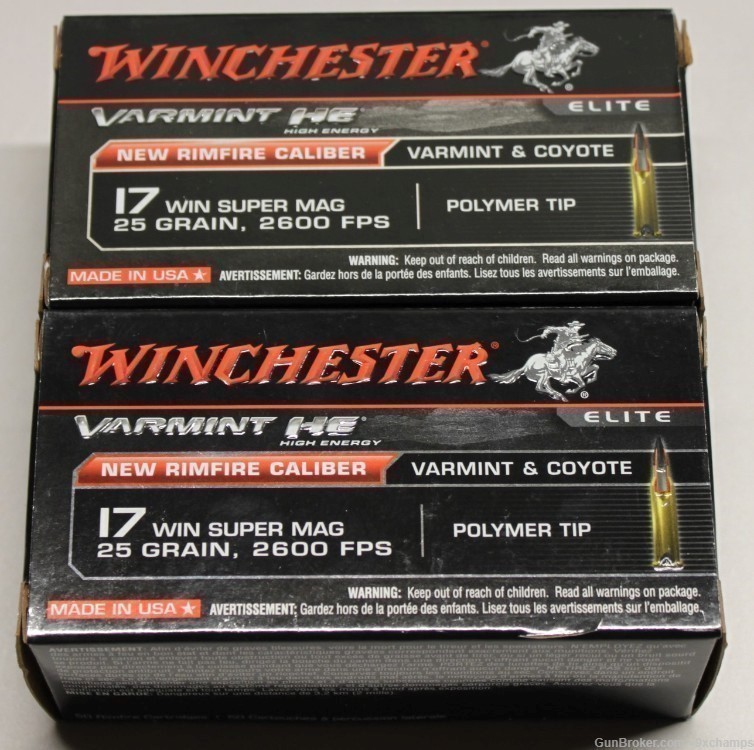   Winchester 17 WSM 17WSM 25 Grain Win Super Mag ammo 100 Rounds-img-0