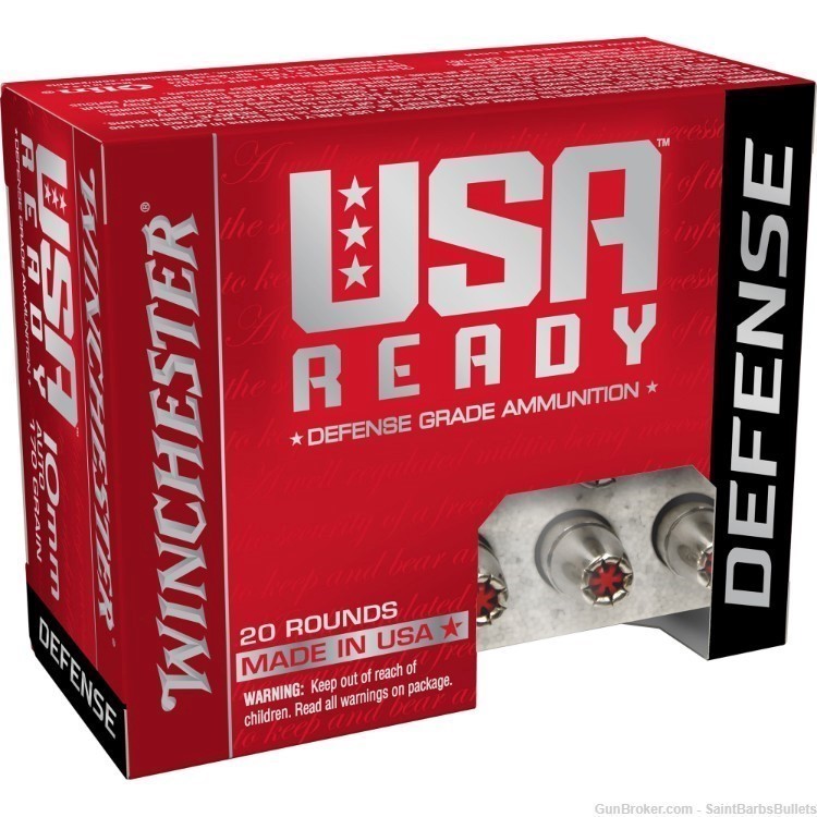 Winchester USA Ready 10mm 170 Grain JHP - 20 Rounds-img-0