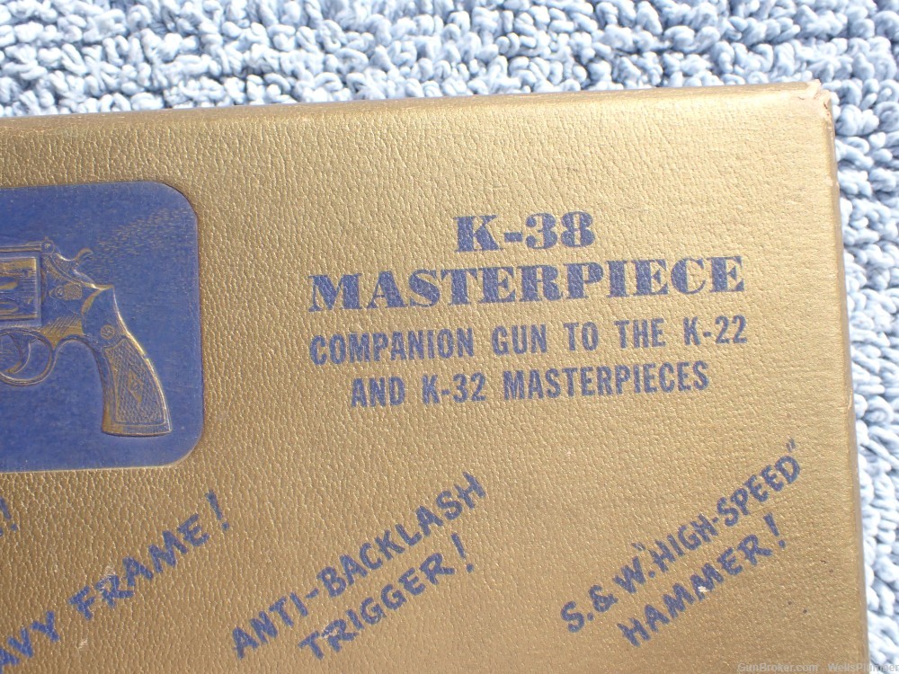 SMITH & WESSON MODEL K-38 MASTERPIECE BLUED FINISH FACTORY TWO PIECE BOX-img-6