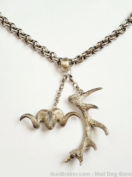 925 Sterling Silver Charivari Necklace/2 Silver Pendants. UNISEX. *REDUCED*-img-0