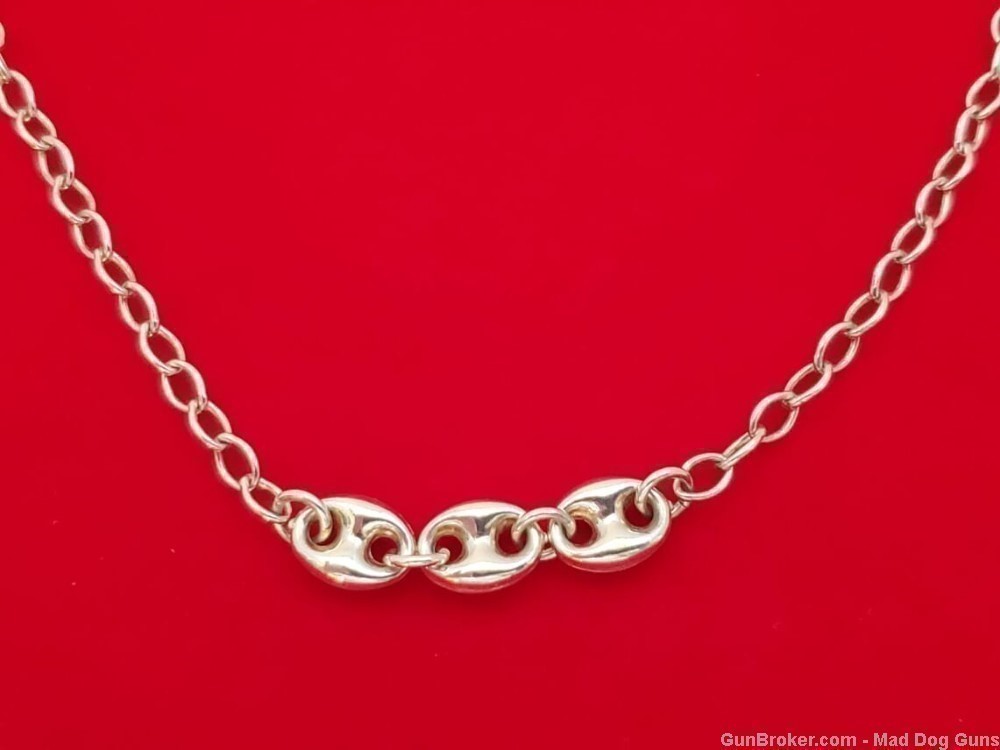 925 Sterling Silver Necklace with Gucci Links.26" Long.UNISEX. S53*REDUCED*-img-2