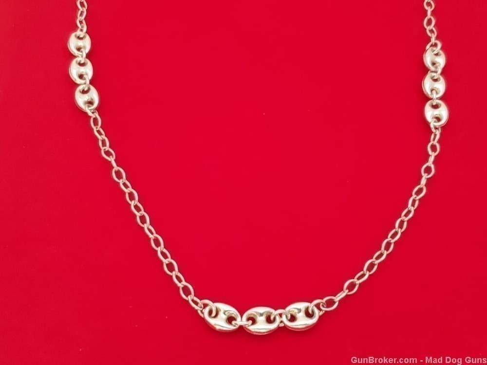 925 Sterling Silver Necklace with Gucci Links.26" Long.UNISEX. S53*REDUCED*-img-1