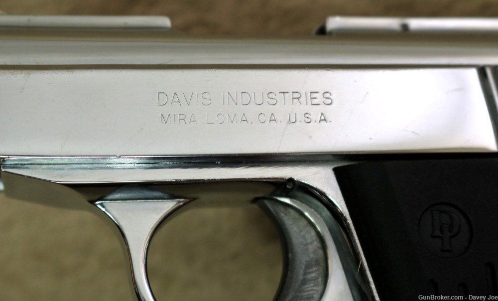 Davis Industries Model P-380 semi auto pistol chrome with original box 380 -img-3
