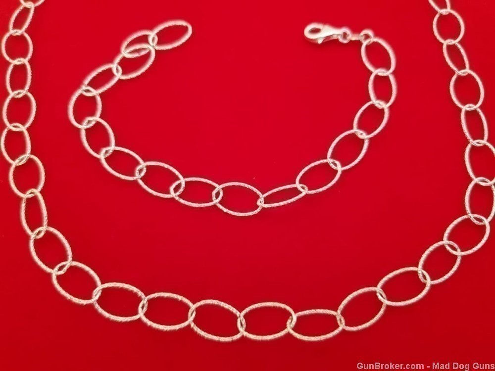 925 Sterling Silver Rhodium Plated Oval Links Necklace/Bracelet.S52*REDUCED-img-0