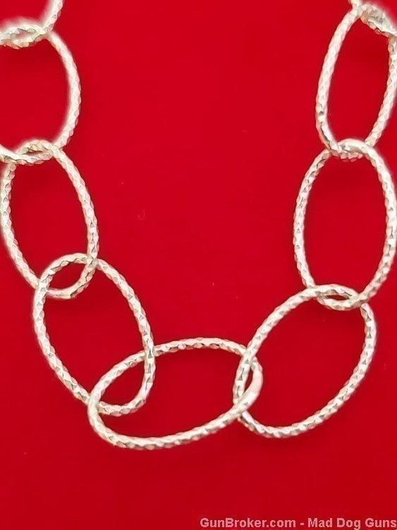 925 Sterling Silver Rhodium Plated Oval Links Necklace/Bracelet.S52*REDUCED-img-1
