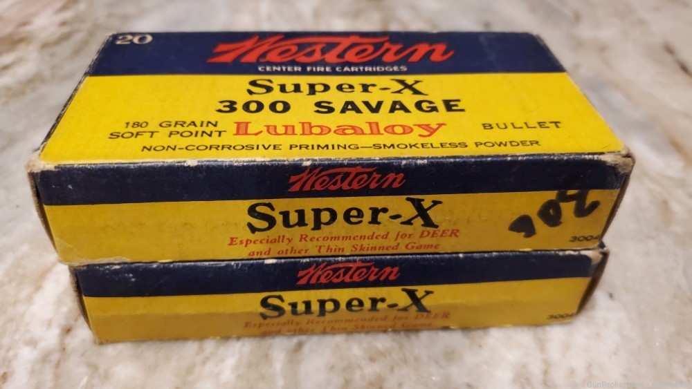 300 Savage - 40 rounds Western Super-X 180 grain Lubaloy - 2 full boxes-img-1