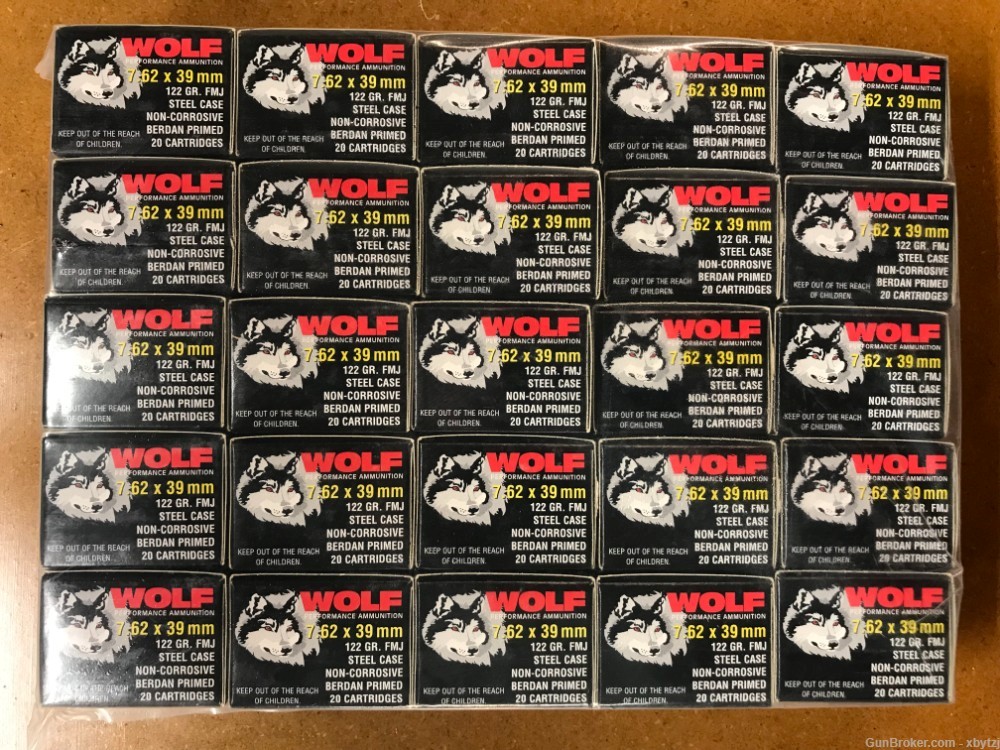 500 Wolf Performance Ammo 7.62x39  122gr FMJ non-corrosive -img-1
