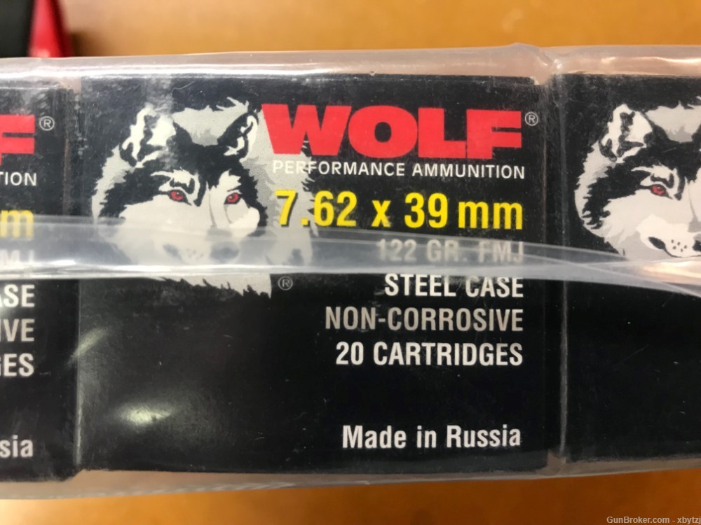 500 Wolf Performance Ammo 7.62x39  122gr FMJ non-corrosive -img-2