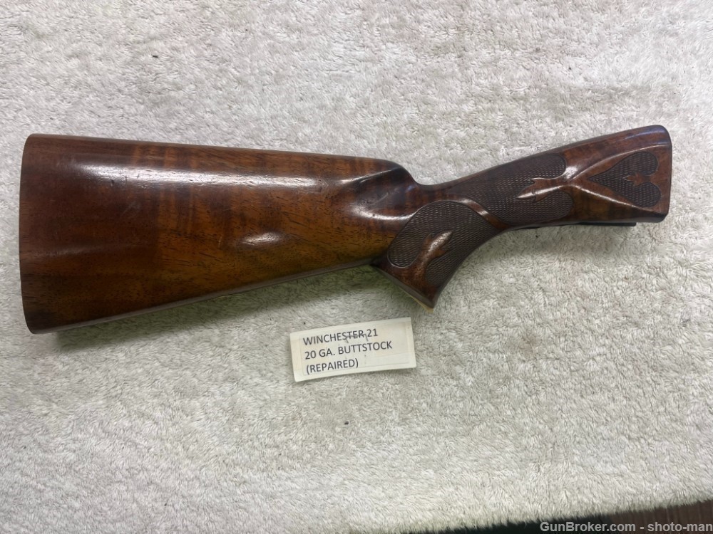Winchester Model 21, 20 Gauge Buttstock, Repaired-img-0