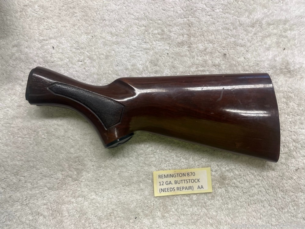 Remington Model 870, 12 Gauge Butt Stock, Needs Repair-img-2