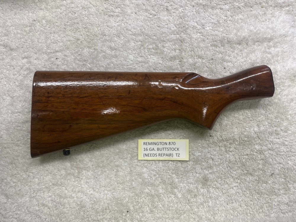 Remington Model 870, 16 Gauge Butt Stock, Needs Repair-img-1