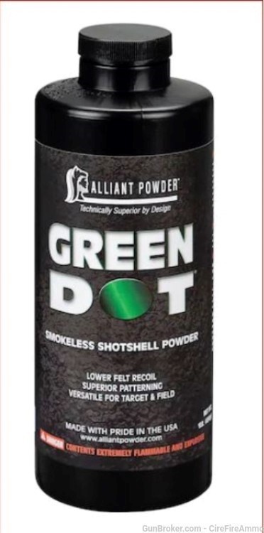 Green Dot powder alliant Smokeless Gun Powder 1 lb no cc fees-img-0