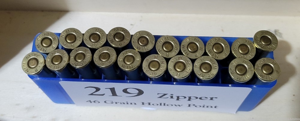 .219 zipper 46 grain winchester 219 zipperhollow point 20 rounds hand loads-img-1