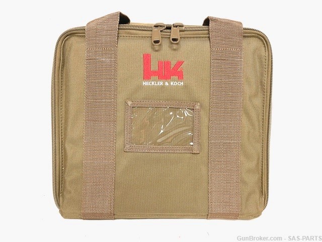 NEW HK Marked Tactical Pistol Case w/Pouches, MK23,USP,VP9 - FDE-img-0