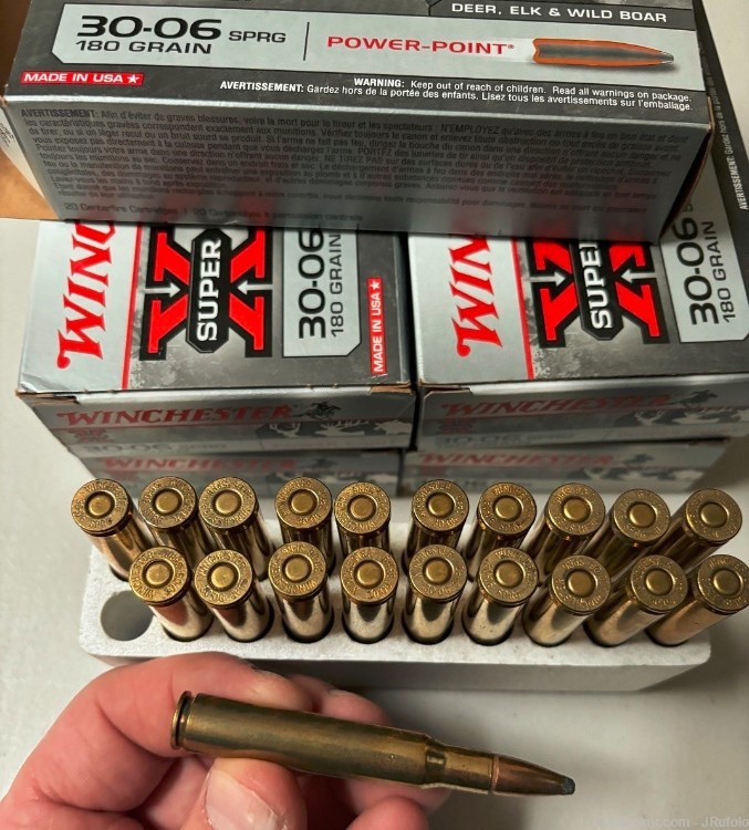 Winchester .30-06 Super X Power Point 180 gr  Brass Case 100 Rounds-img-3