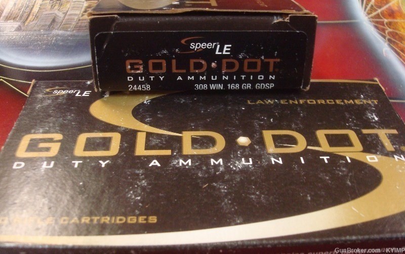 100 Speer GOLD DOT Soft Point 168 gr GDSP 308win GM 24458 new ammunition-img-2