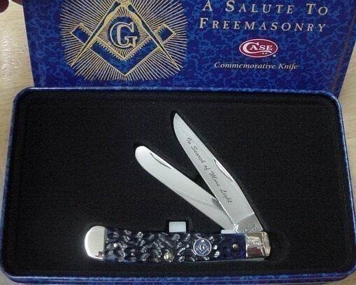 Case Trapper Masonic Knife Blue CA1058 --img-0