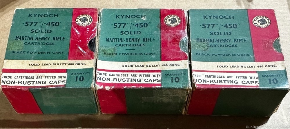 30 pieces of Kynoch .577/.450 Martini Henry fired brass cases -img-0