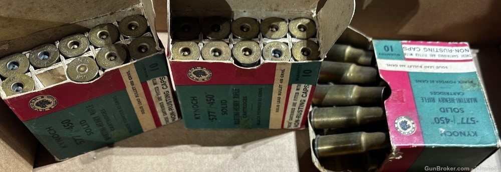 30 pieces of Kynoch .577/.450 Martini Henry fired brass cases -img-1