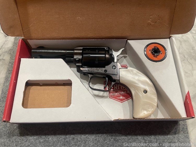 Heritage Rough Rider .22LR/WMR 3.5 Inch 6-Rds White Pearl Revolver EXC-img-19