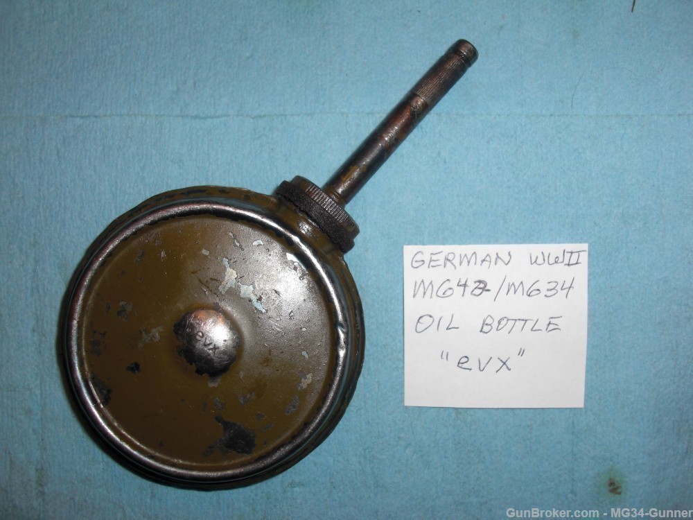 German WWII MG42 MG34 Oil Bottle - Oil Can - "evx" - Excellent-img-0