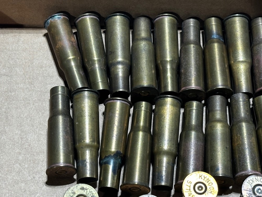 27 pieces of Kynoch .577/.450 Martini Henry rifle fired brass cases-img-2